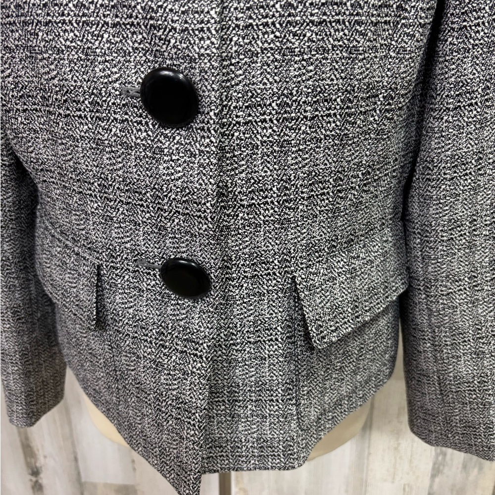 Tahari Gray Tweed Button Front Jacket - image 3